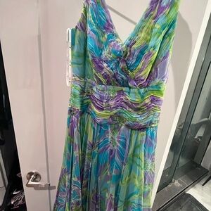 Tadashi Shoji Aqua and Purple Dress